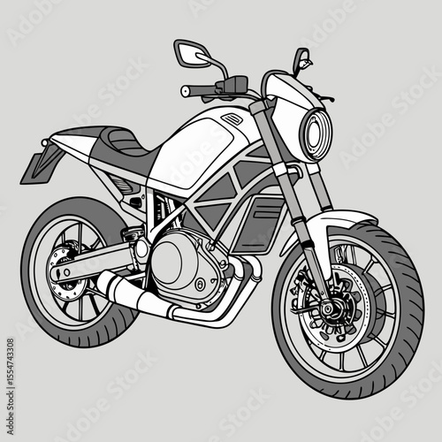 motorcycle on a white background
