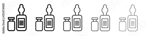vial medical icon flat simple outline logo