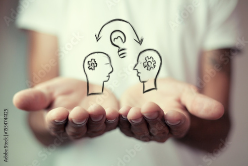 business concept with head and brain