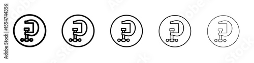 Vice clamp icon flat simple outline logo