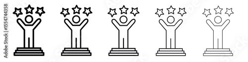 Victory icon flat simple outline logo