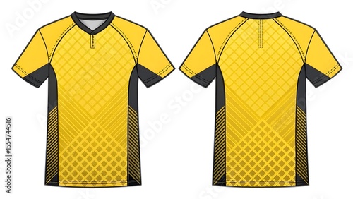 Sport Jersey Mockup Yellow and Black Design Template for Sublimation Printing