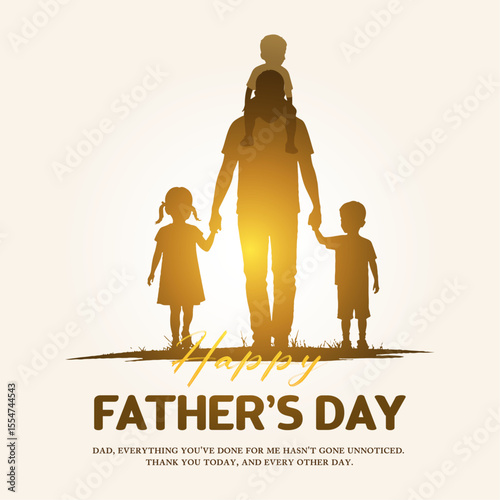 Happy Father's Day. line art, vector, illustration, banner, poster, flyer, clip art, and graphic with a nice message of Father's