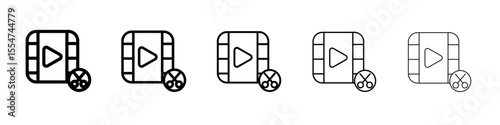 video Editor icon flat simple outline logo