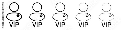 vip person icon flat simple outline logo