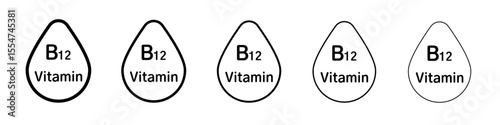 Vitamin B12 drop icon flat simple outline logo