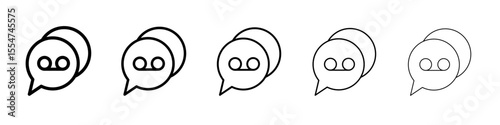 Voicemail icon flat simple outline logo