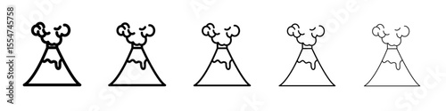Volcano icon flat simple outline logo