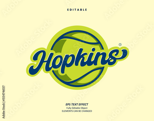 Editable Text Effect Vector of Neon Green Sport team and club emblem logo Design for Team, event, printing, merchandise, basketball, baseball, football