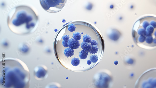 Wallpaper Mural Liposome vesicles suspended in droplets for targeted drug delivery, cosmetic encapsulation Torontodigital.ca