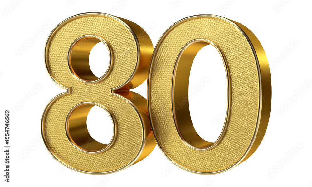 Bling Bling Gold Number 80 3D Text Effect Bling Bling Gold Number 80 3D Text Effect