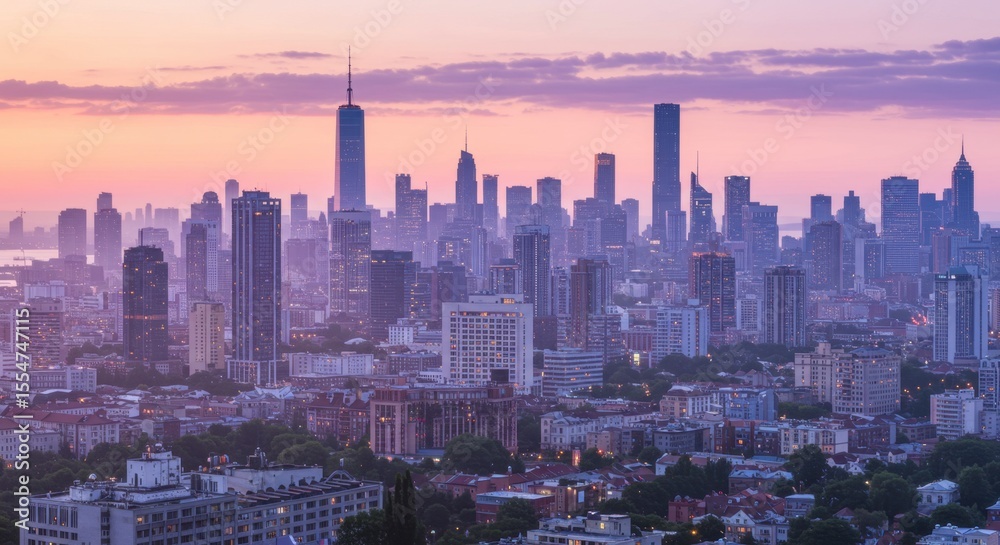 Fototapeta premium City skyline at dawn