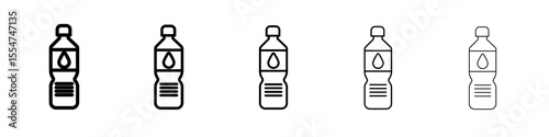Water bottle icon flat simple outline logo