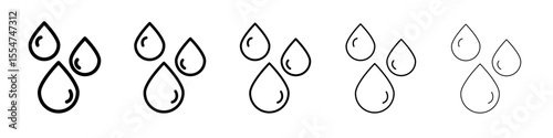 Water drop shape icon flat simple outline logo