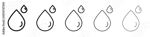 water drops icon flat simple outline logo