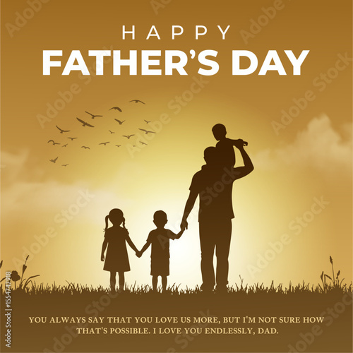 Happy Father's Day. line art, vector, illustration, banner, poster, flyer, clip art, and graphic with a nice message of Father's