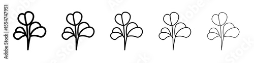 watercress vegetable icon flat simple outline logo