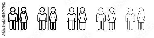 wc toilet door plate icon flat simple outline logo