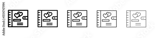 wedding album icon flat simple outline logo
