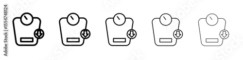 Weight loss icon flat simple outline logo