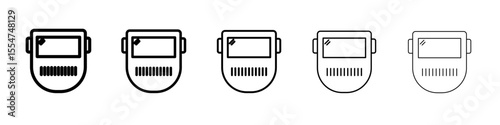 welding shield cover icon flat simple outline logo