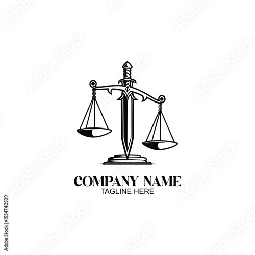 Justice and Balance: A symbol of justice, featuring a balance scale and a sword, representing fairness, law, and equilibrium. A powerful emblem for legal and ethical concepts. 