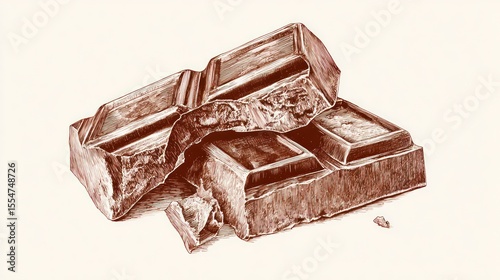 Broken chocolate bar drawing