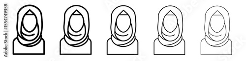Women hijab icon flat simple outline logo