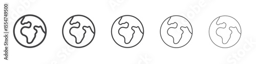 World icon flat simple outline logo