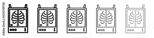 X-ray icon flat simple outline logo