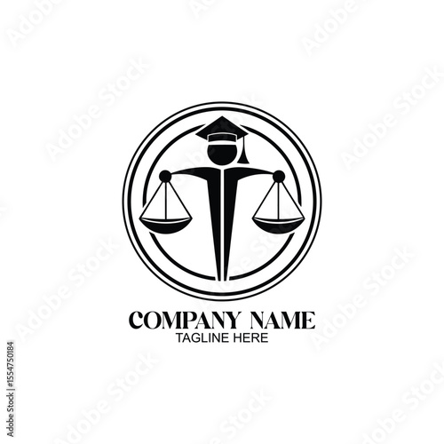 Law and Balance: A graphic image of a figure wearing a graduation cap holding scales, representing law, justice, and balance, perfect for legal and educational contexts.