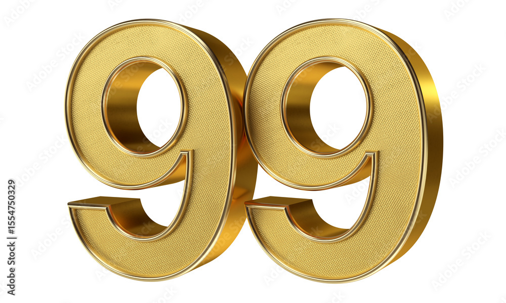 Bling Bling Gold Number 99 3D Text Effect Bling Bling Gold Number 99 3D Text Effect