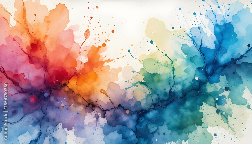 Obraz premium Vibrant Watercolor Painting Background with Artistic Brushstroke Textures