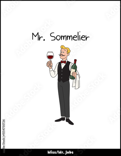 Mr. Sommelier – Wine Expert Character Illustration