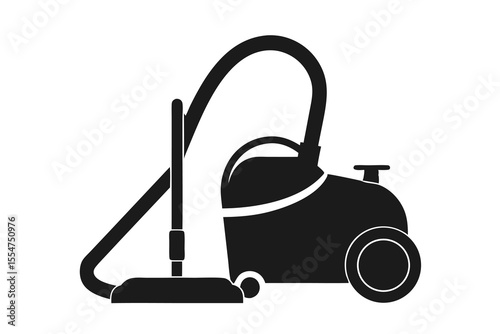 Vacuum cleaner silhouette vector art design on white background