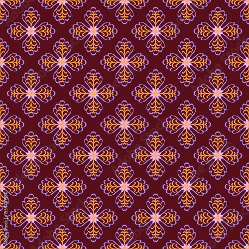 seamless pattern with floral elements for wallpaper and background.