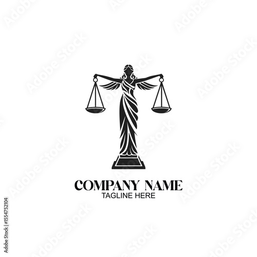 Lady Justice Icon: An artistic representation of Lady Justice, holding scales of balance, standing as a timeless symbol of law, fairness, and jurisprudence.