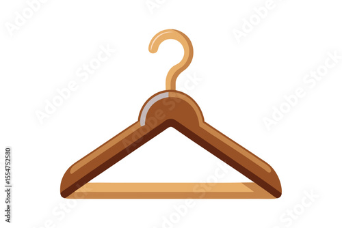 wooden coat hanger isolated on white background