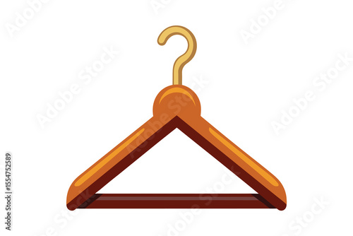 wooden coat hanger isolated on white background