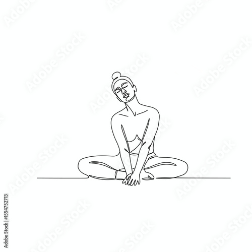 Woman in meditative pose female person