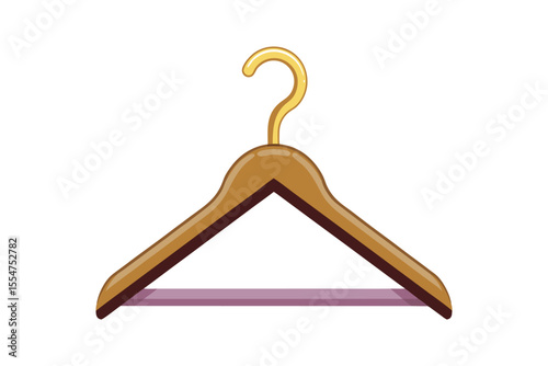 wooden coat hanger isolated on white background
