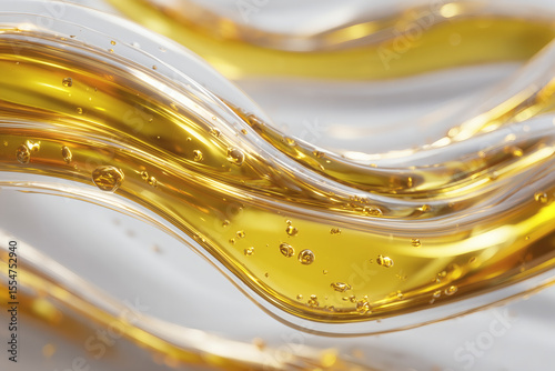 Golden Liquid Flow: A swirling stream of honey-colored liquid with tiny bubbles, catching light and movement.