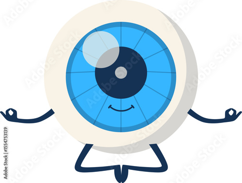 Eyeball Character Doing Yoga

