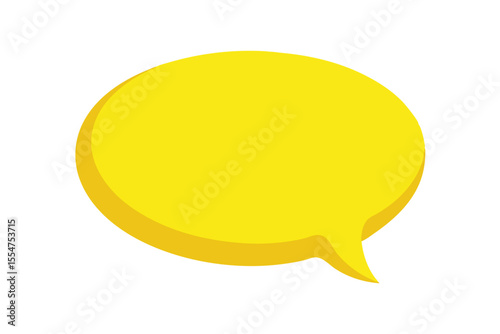 3d yellow speech bubble icon isolated on white background