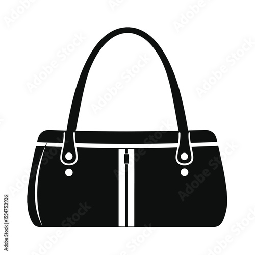 black female handbag silhouette icon vector