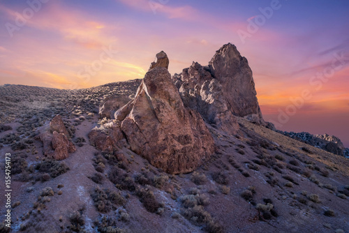 View from road trip, Highway in Utah mountains
