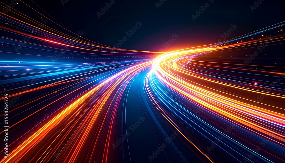 Vibrant Light Trails Dynamic Abstract Background with Speed and Motion. Vibrant Light Trails Dynamic Abstract Background with Speed and Motion.