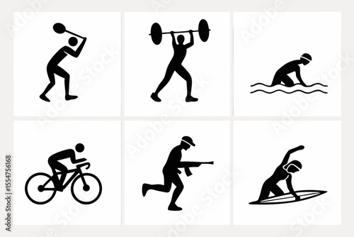 silhouette of a man exercising with dumbbells