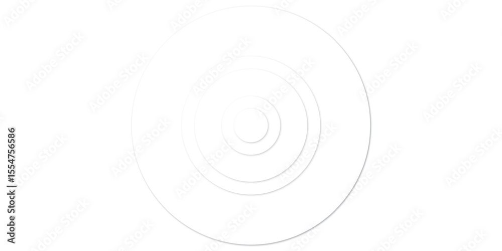 PrintConcentric randomly offset white rings or circles steps fading out background wallpaper banner,abstract geometric background for minimalistic design projects