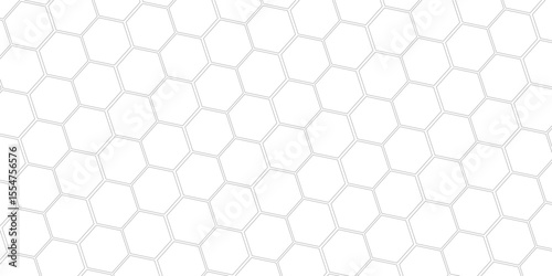 Abstract background honeycomb white and grey. Embossed Hexagon, light and shadow.Background with white lines Hexagonal structure futuristic white background.